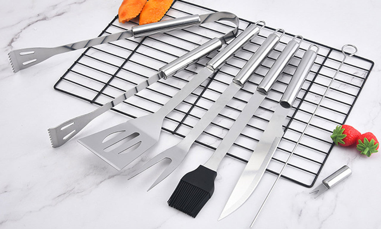 Outdoor stainless steel barbecue set, portable Oxford cloth bag