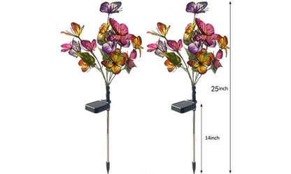 Solar powered butterfly garden light