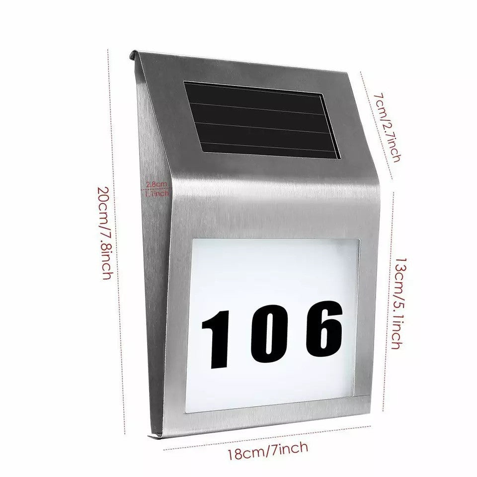 Solar stainless steel door lamp