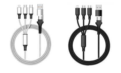 Type-C transmission three in two braided charging cable