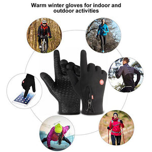 Waterproof Cycling winter gloves with soft fleece Touchscreen Compatible