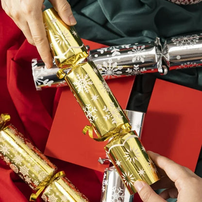 Pack of 6 10-Inch Luxury Christmas Crackers – Moissanite Jewelry & Festive Gift Set for Him & Her