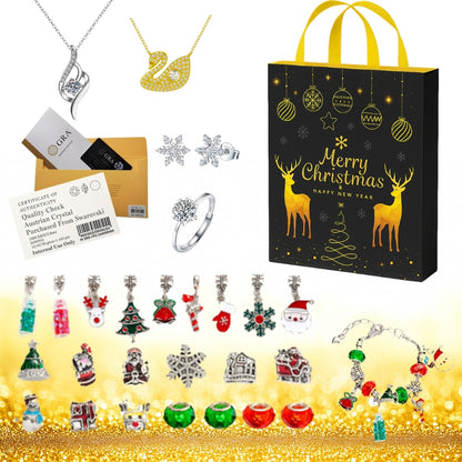 Luxury 24-Day Advent Calendar — Moissanite & Austrian Crystal Jewellery