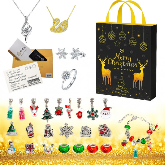 Luxury 24-Day Advent Calendar — Moissanite & Austrian Crystal Jewellery