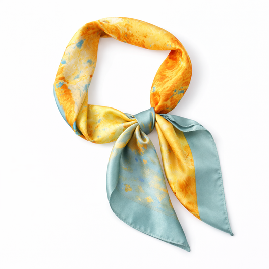 Amber Landscape Silk-feel Scarf