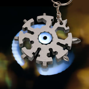 NEW 26 in 1 portable stainless steel snowflake keychain 0210